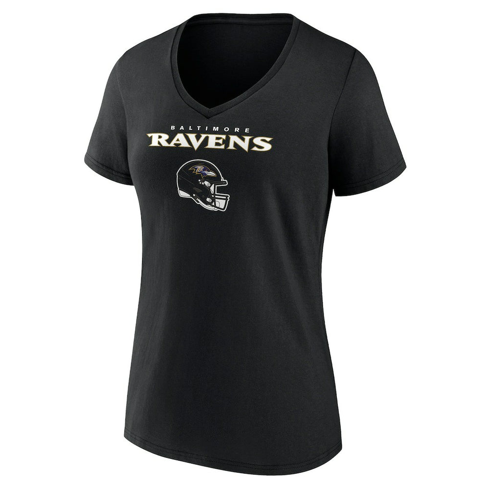 NFL Baltimore Ravens Women's Personalized Name & Number Team Wordmark V-Neck T-Shirt