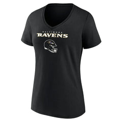 NFL Baltimore Ravens Women's Personalized Name & Number Team Wordmark V-Neck T-Shirt