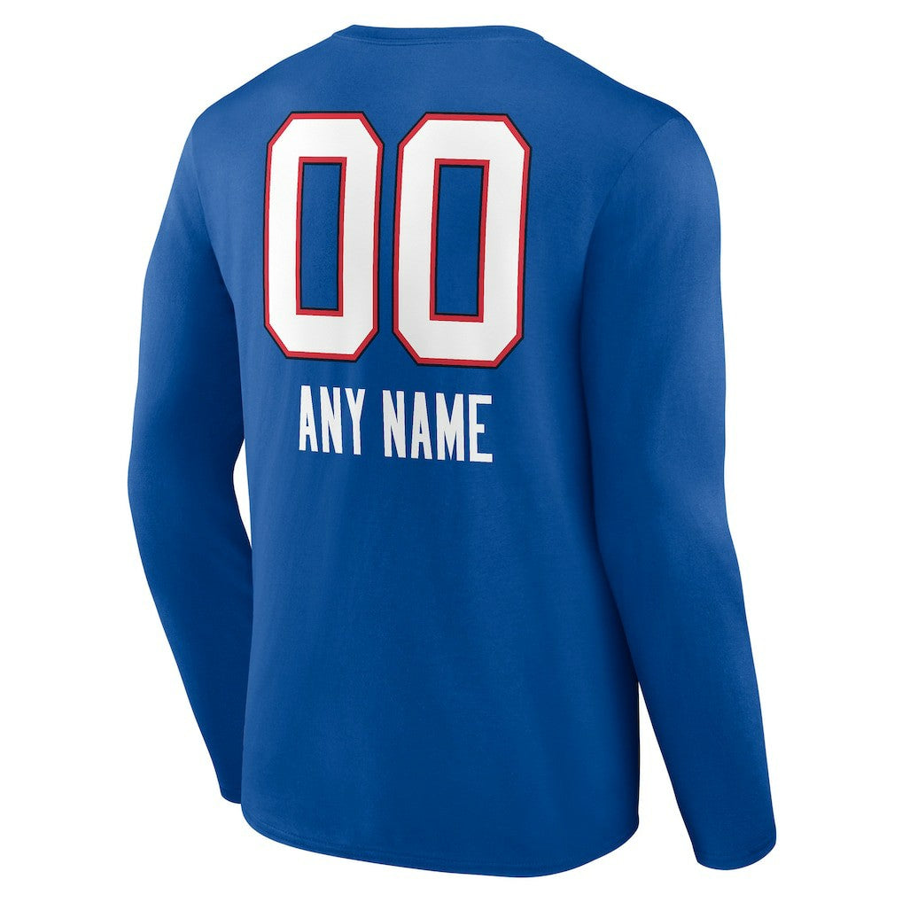 NFL Buffalo Bills Personalized Name & Number Team Wordmark Long Sleeve T-Shirt