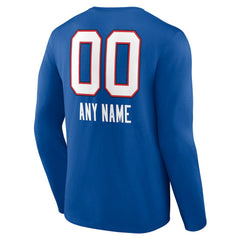 NFL Buffalo Bills Personalized Name & Number Team Wordmark Long Sleeve T-Shirt