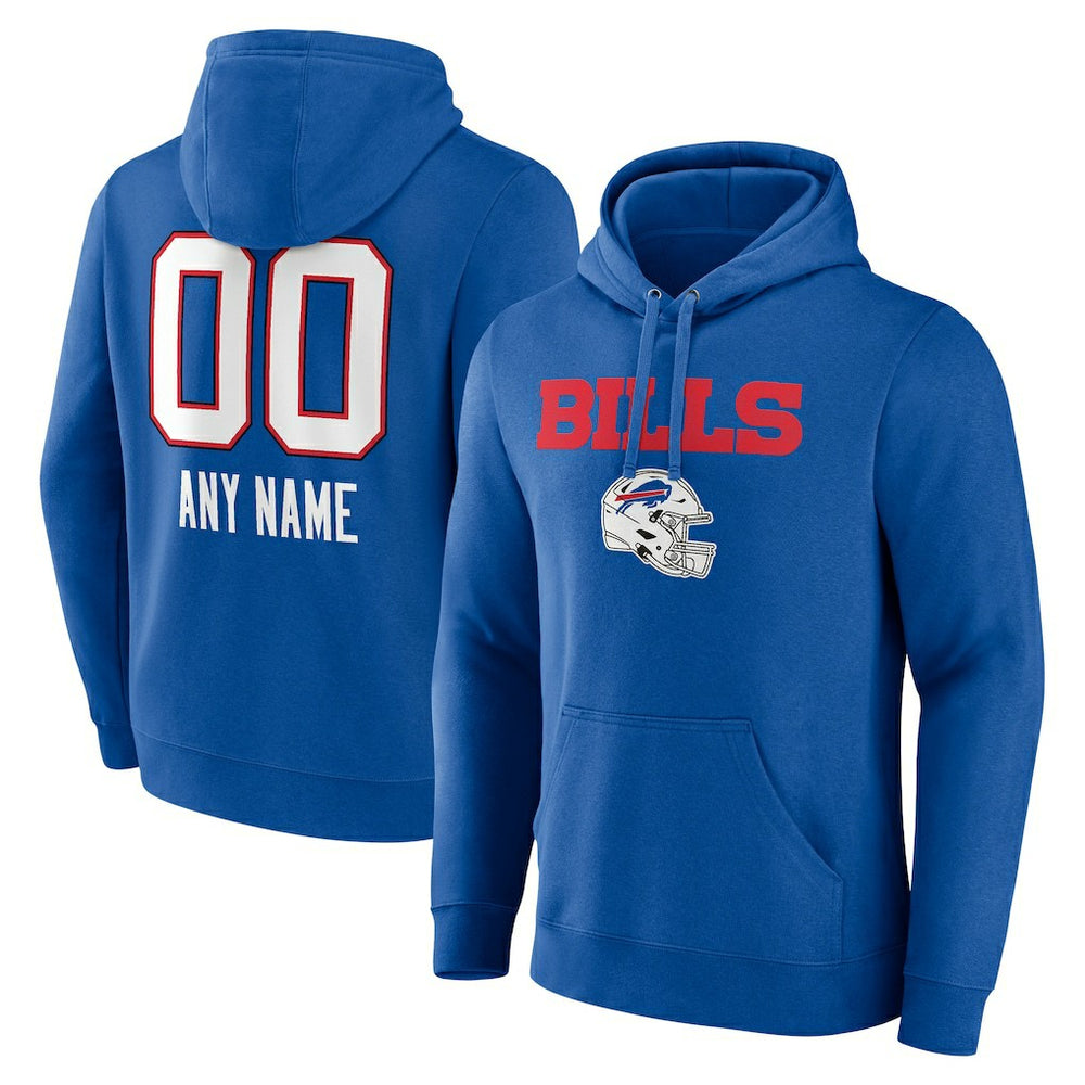 NFL Buffalo Bills Personalized Name & Number Team Wordmark Pullover Hoodie