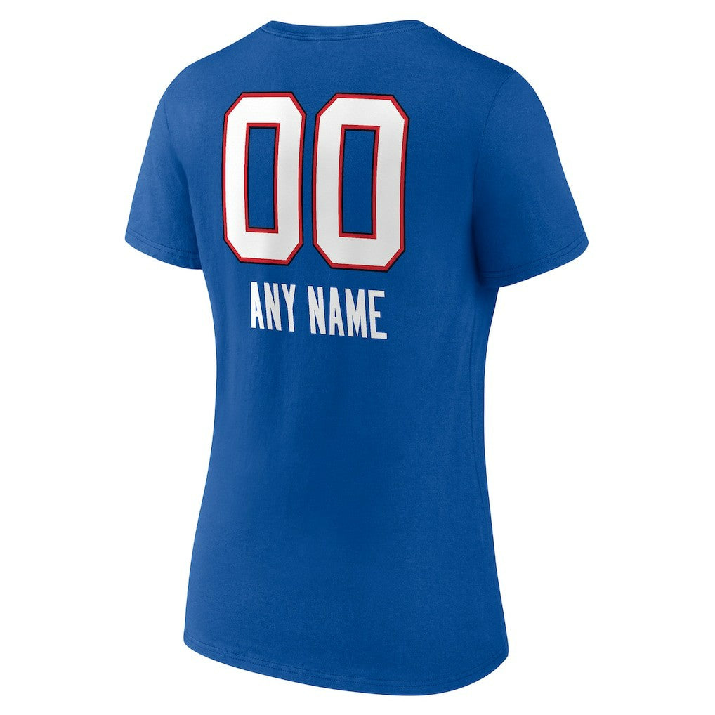 NFL Buffalo Bills Women's Personalized Name & Number Team Wordmark V-Neck T-Shirt