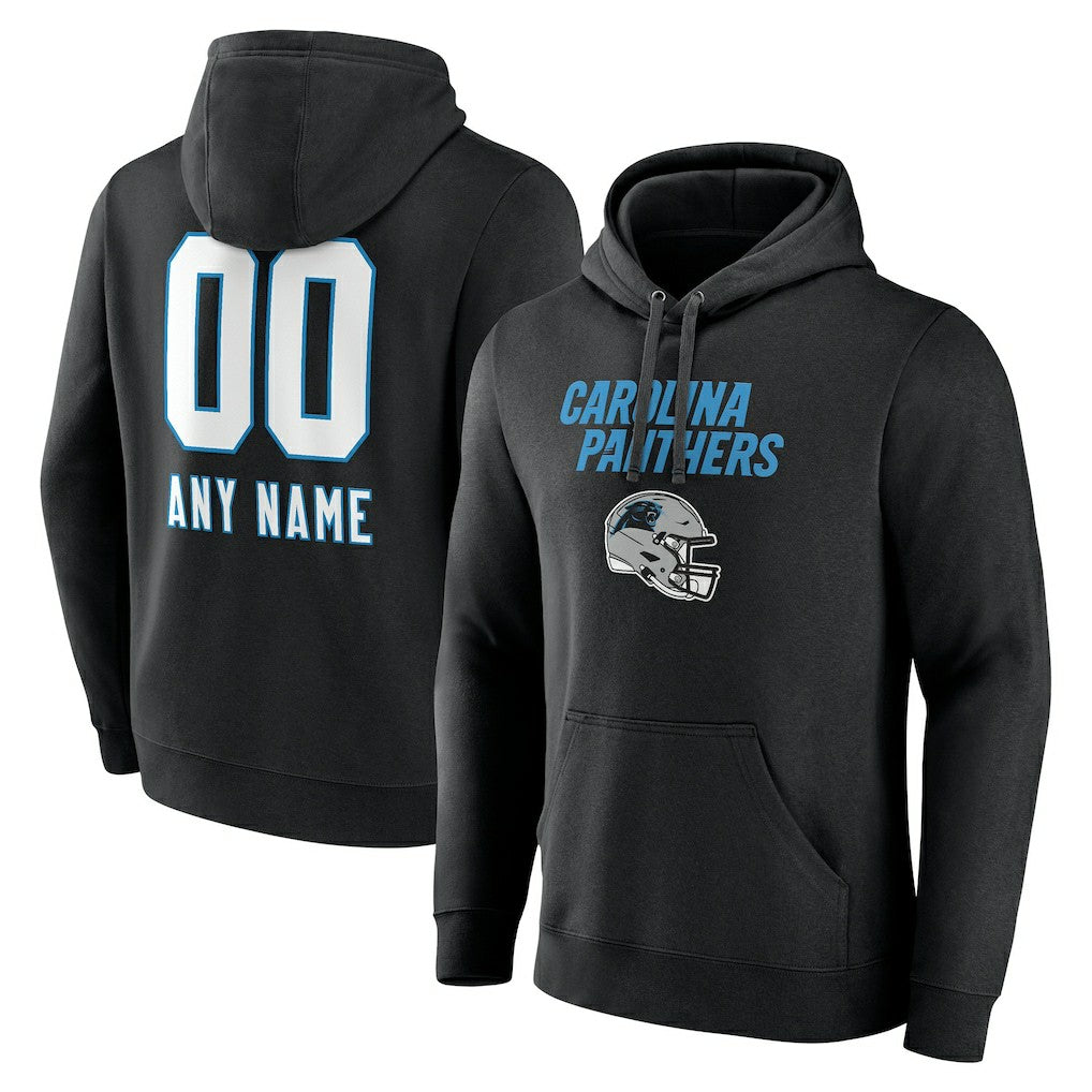 NFL Carolina Panthers Personalized Name & Number Team Wordmark Pullover Hoodie
