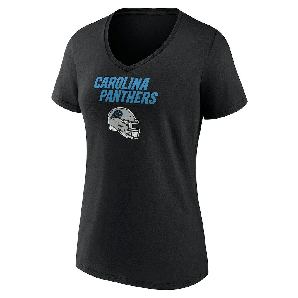 NFL Carolina Panthers Women's Personalized Name & Number Team Wordmark V-Neck T-Shirt