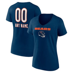NFL Chicago Bears Women's Personalized Name & Number Team Wordmark V-Neck T-Shirt