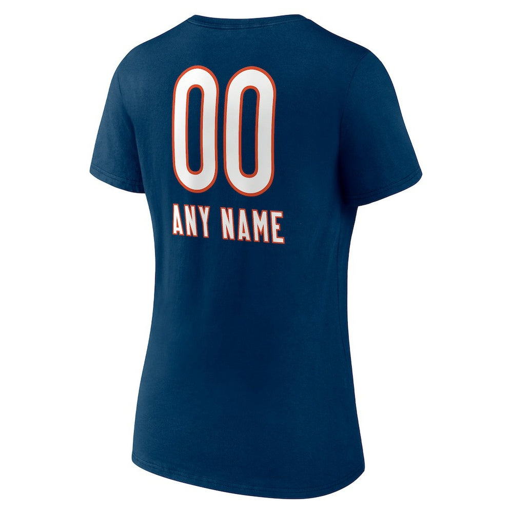 NFL Chicago Bears Women's Personalized Name & Number Team Wordmark V-Neck T-Shirt