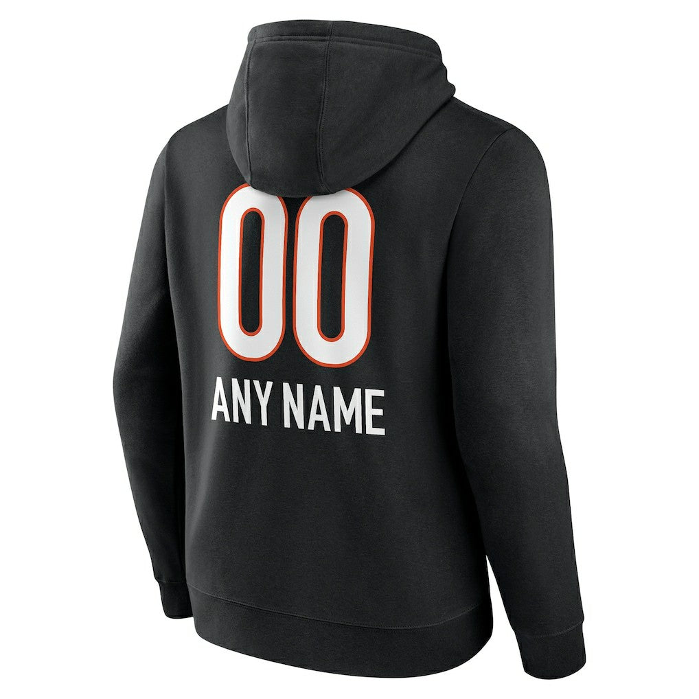 NFL Cincinnati Bengals Personalized Name & Number Team Wordmark Pullover Hoodie