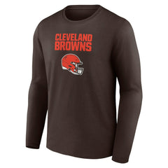 NFL Cleveland Browns Personalized Name & Number Team Wordmark Long Sleeve T-Shirt