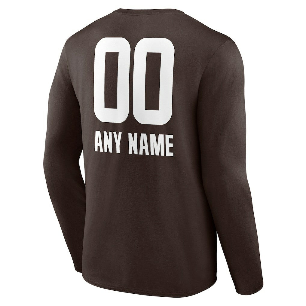 NFL Cleveland Browns Personalized Name & Number Team Wordmark Long Sleeve T-Shirt