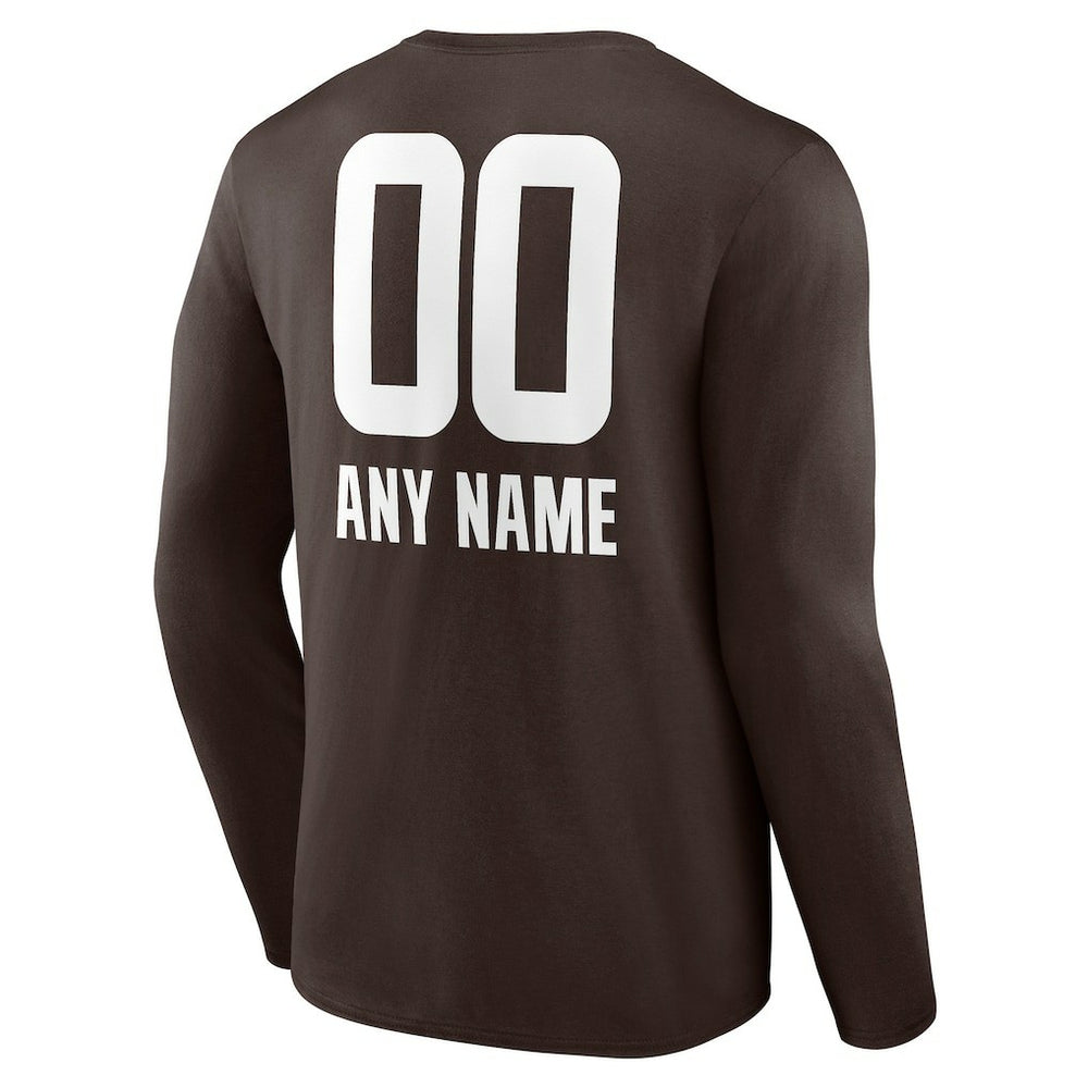 NFL Cleveland Browns Personalized Name & Number Team Wordmark Long Sleeve T-Shirt