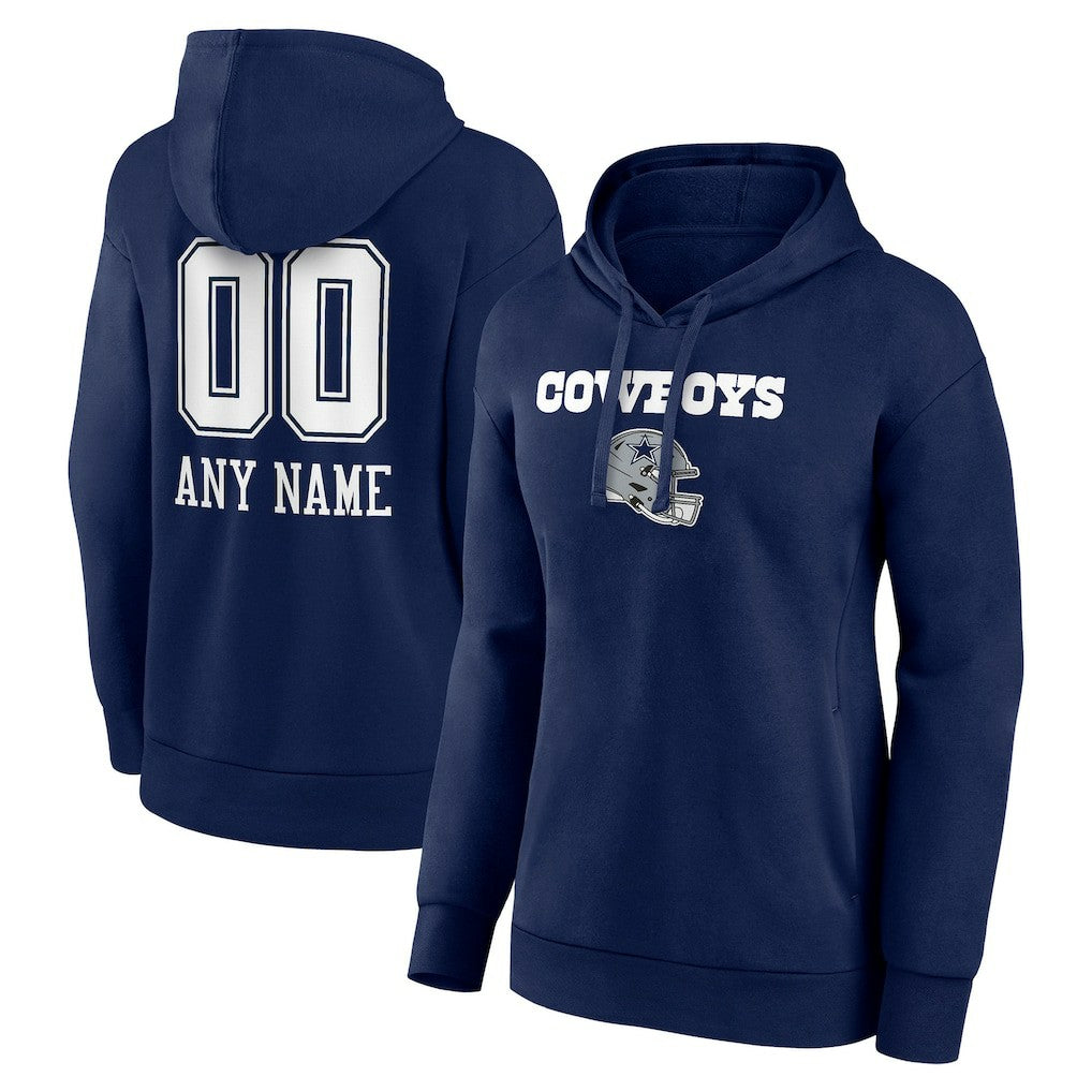 NFL Dallas Cowboys Women's Personalized Name & Number Team Wordmark Pullover Hoodie