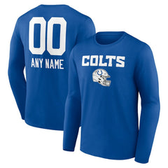 NFL Indianapolis Colts Personalized Name & Number Team Wordmark Long Sleeve T-Shirt