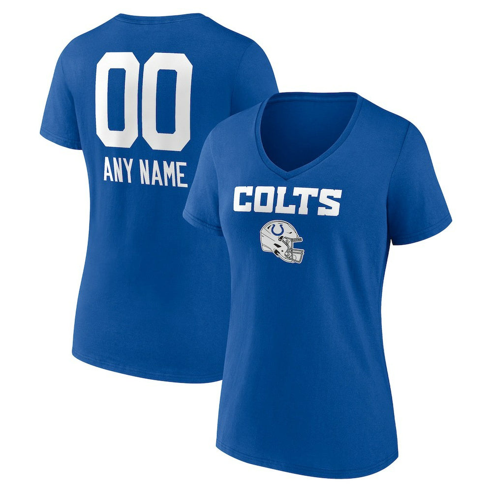 NFL Indianapolis Colts Women's Personalized Name & Number Team Wordmark V-Neck T-Shirt