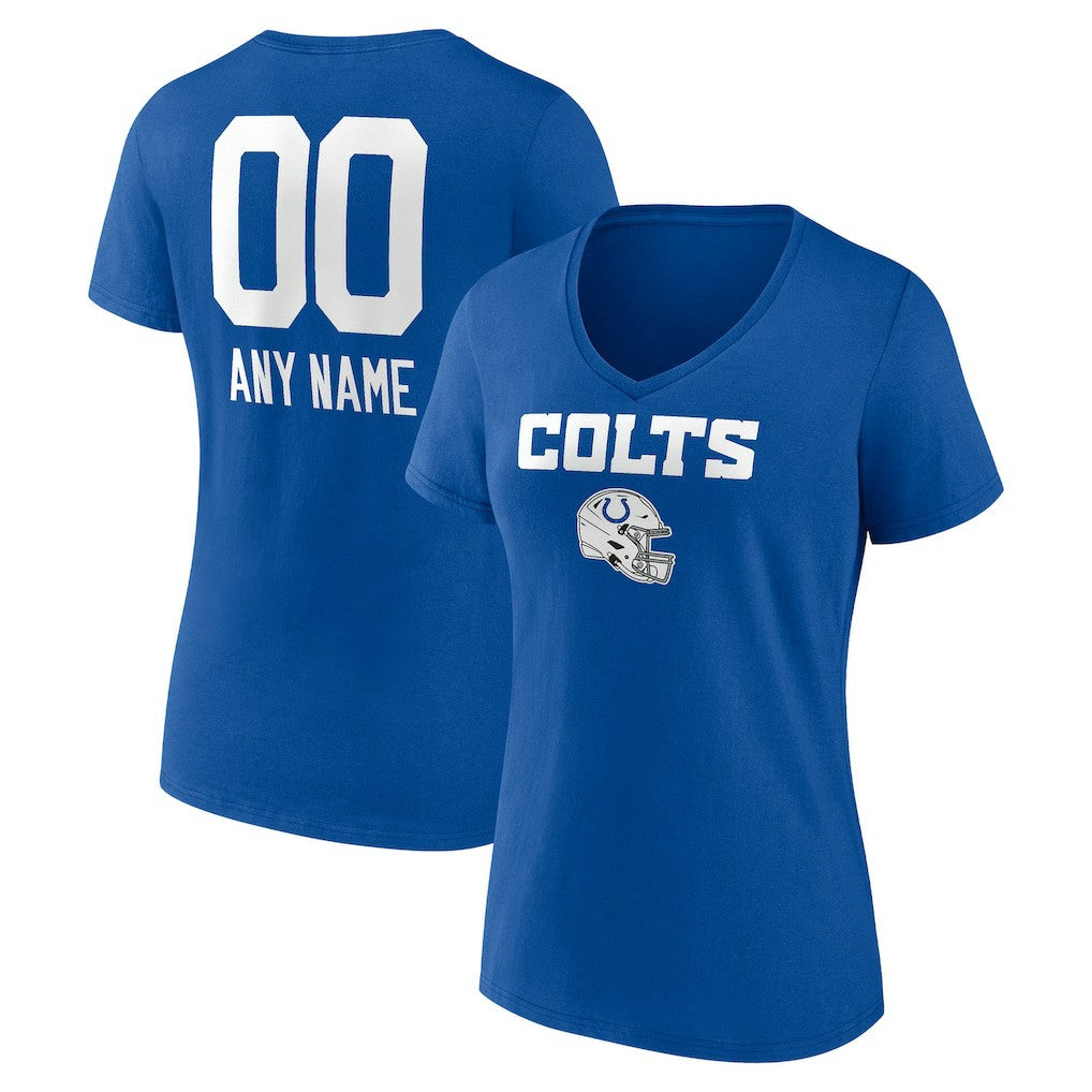 NFL Indianapolis Colts Women's Personalized Name & Number Team Wordmark V-Neck T-Shirt
