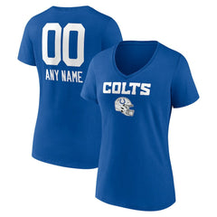 NFL Indianapolis Colts Women's Personalized Name & Number Team Wordmark V-Neck T-Shirt