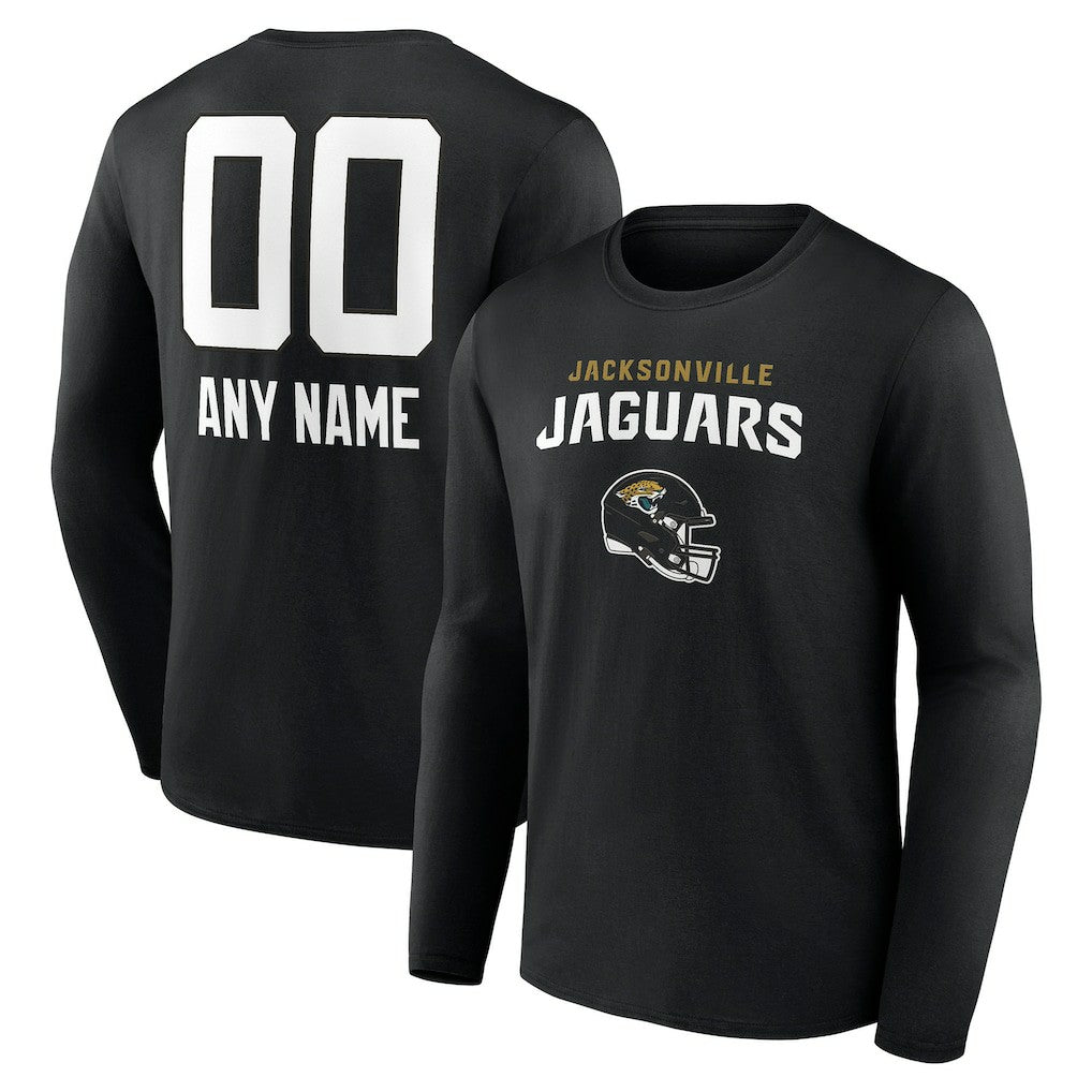 NFL Jacksonville Jaguars Personalized Name & Number Team Wordmark Long Sleeve T-Shirt
