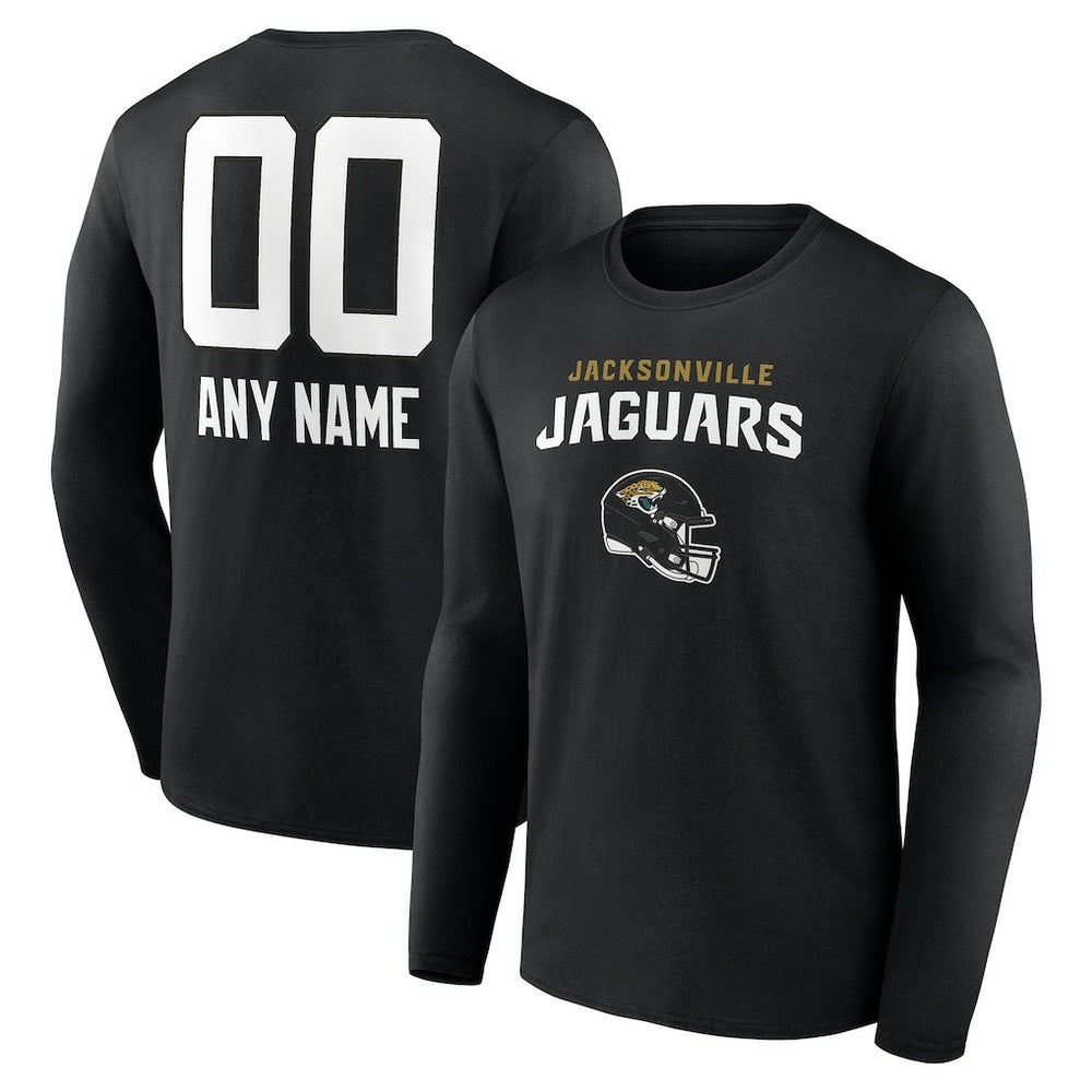 NFL Jacksonville Jaguars Personalized Name & Number Team Wordmark Long Sleeve T-Shirt