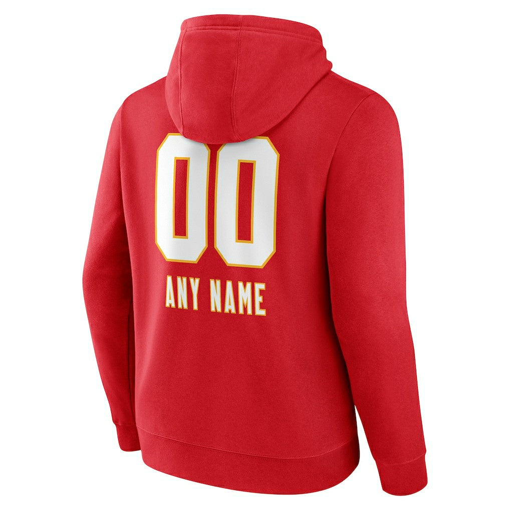 NFL Kansas City Chiefs Personalized Name & Number Team Wordmark Pullover Hoodie