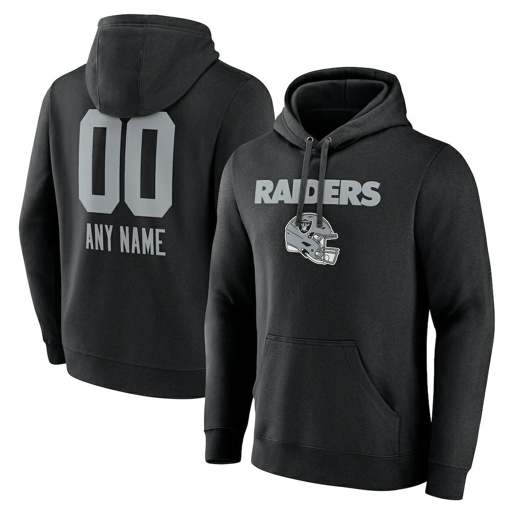 NFL Las Vegas Raiders Personalized Name & Number Team Wordmark Pullover Hoodie