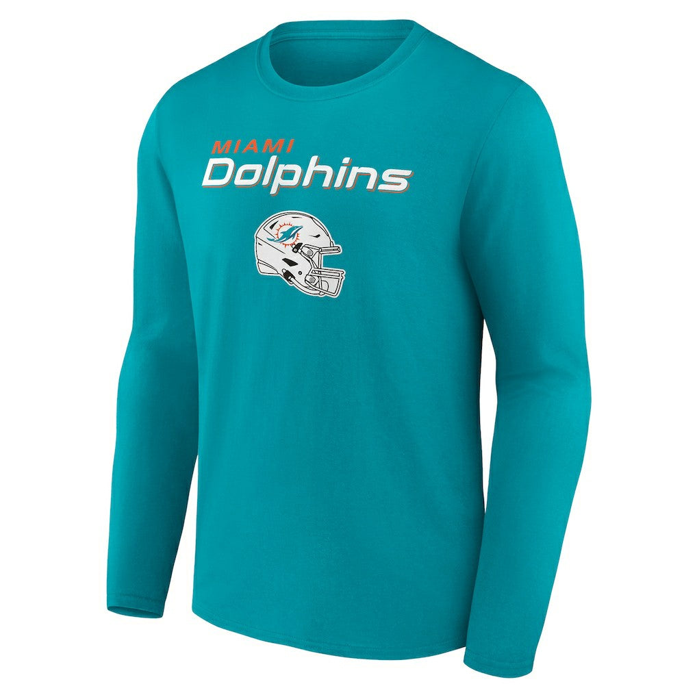 NFL Miami Dolphins Personalized Name & Number Team Wordmark Long Sleeve T-Shirt