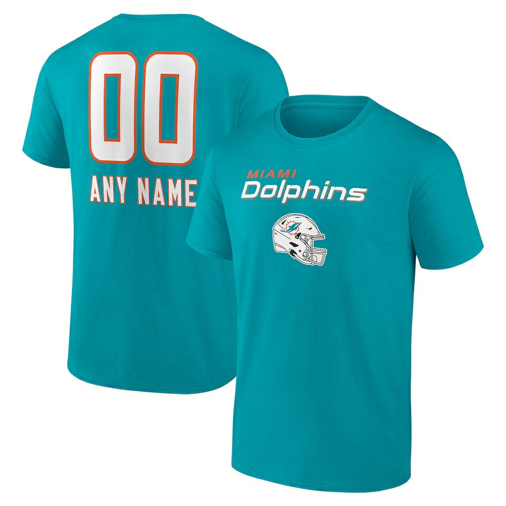 NFL Miami Dolphins Personalized Name & Number Team Wordmark T-Shirt