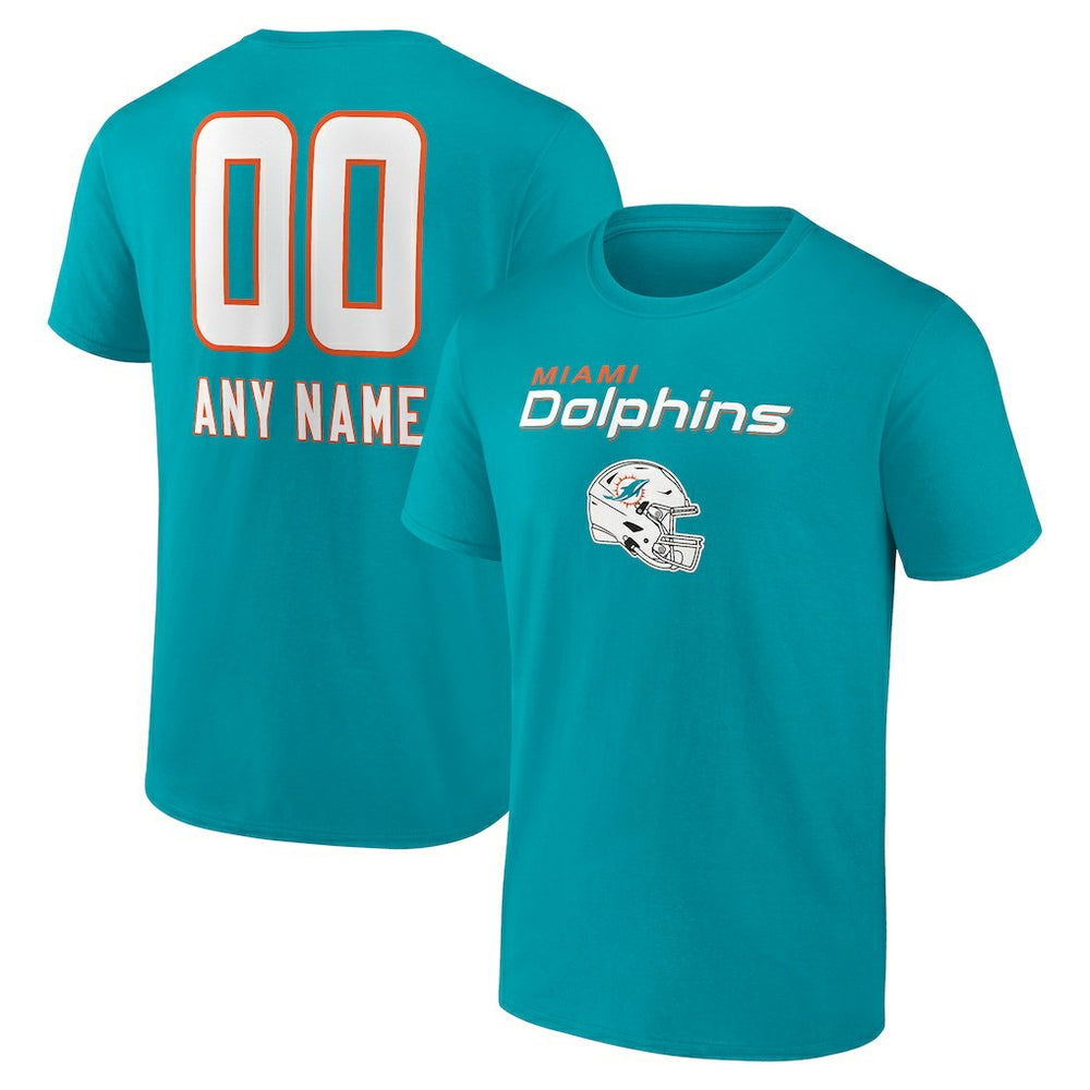 NFL Miami Dolphins Personalized Name & Number Team Wordmark T-Shirt