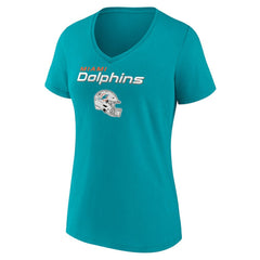 NFL Miami Dolphins Women's Personalized Name & Number Team Wordmark V-Neck T-Shirt