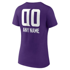 NFL Minnesota Vikings Women's Personalized Name & Number Team Wordmark V-Neck T-Shirt