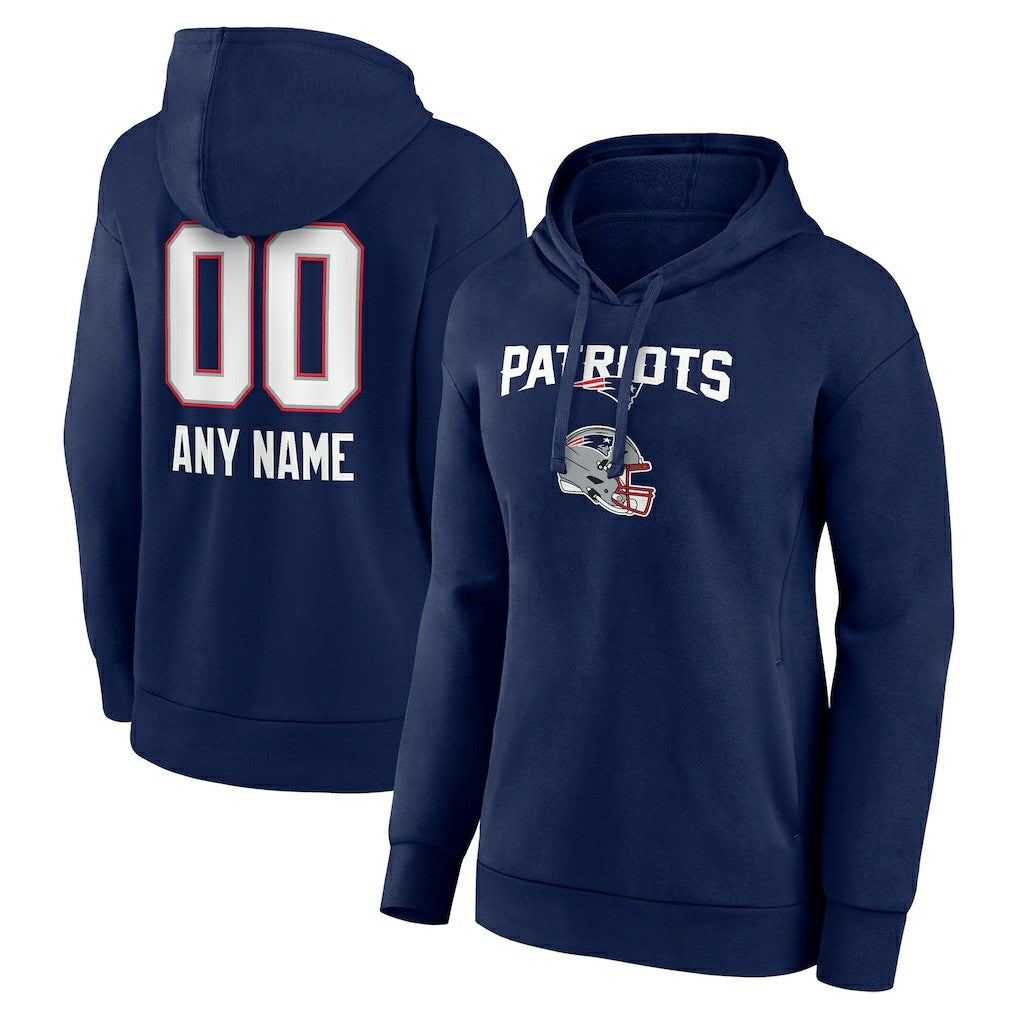 NFL New England Patriots Women's Personalized Name & Number Team Wordmark Pullover Hoodie