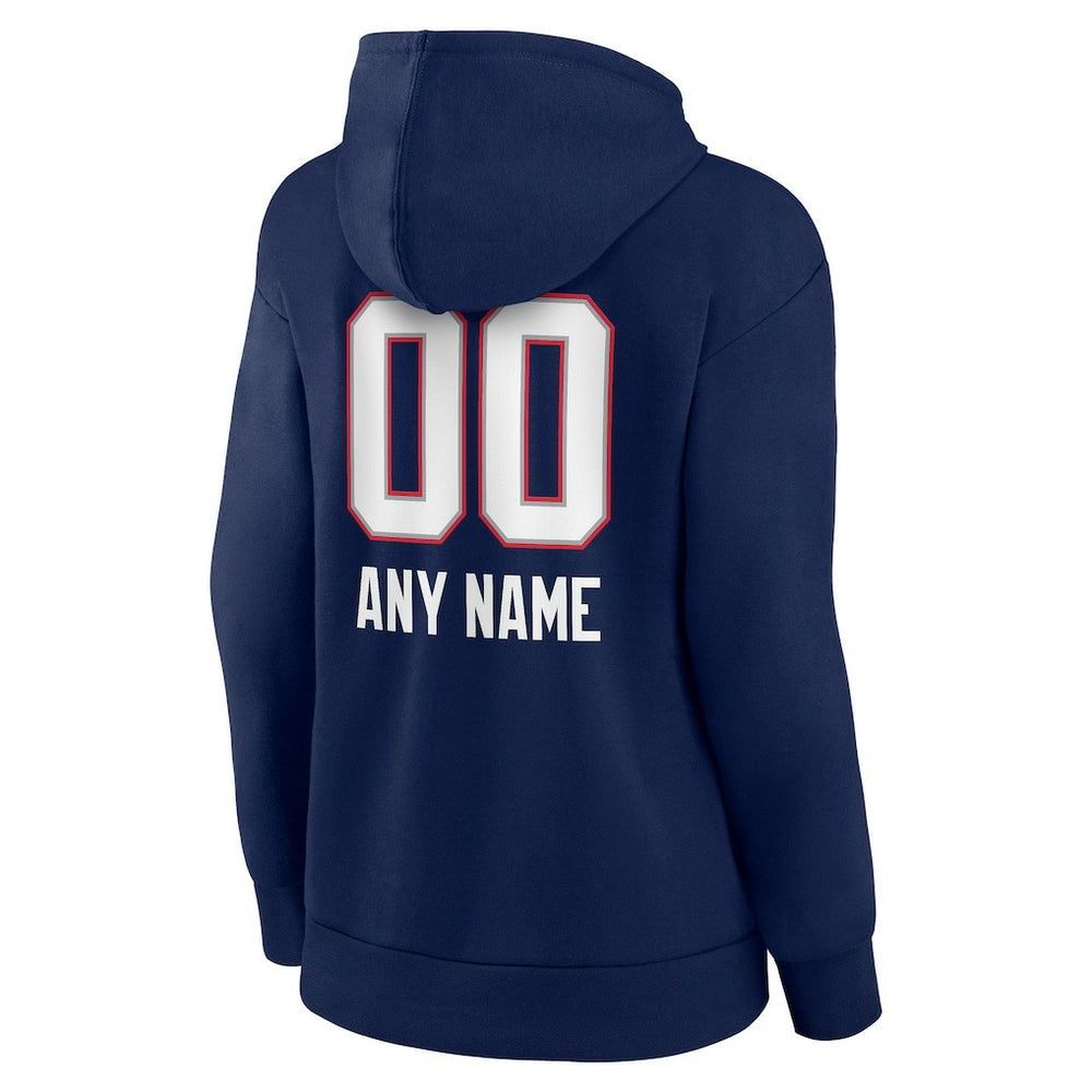 NFL New England Patriots Women's Personalized Name & Number Team Wordmark Pullover Hoodie