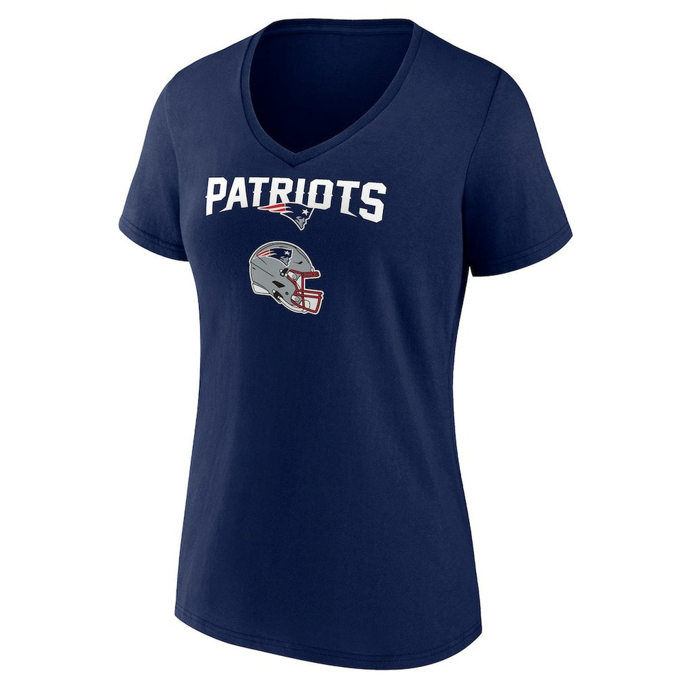 NFL New England Patriots Women's Personalized Name & Number Team Wordmark V-Neck T-Shirt