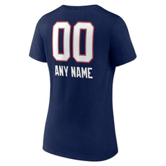 NFL New England Patriots Women's Personalized Name & Number Team Wordmark V-Neck T-Shirt
