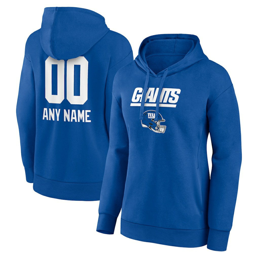 NFL New York Giants Women's Personalized Name & Number Team Wordmark Pullover Hoodie