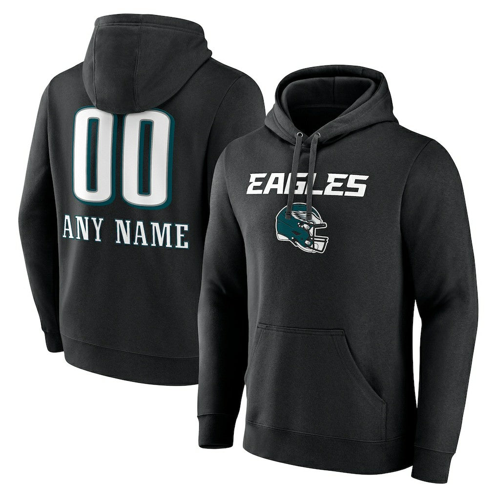 NFL Philadelphia Eagles Personalized Name & Number Team Wordmark Pullover Hoodie
