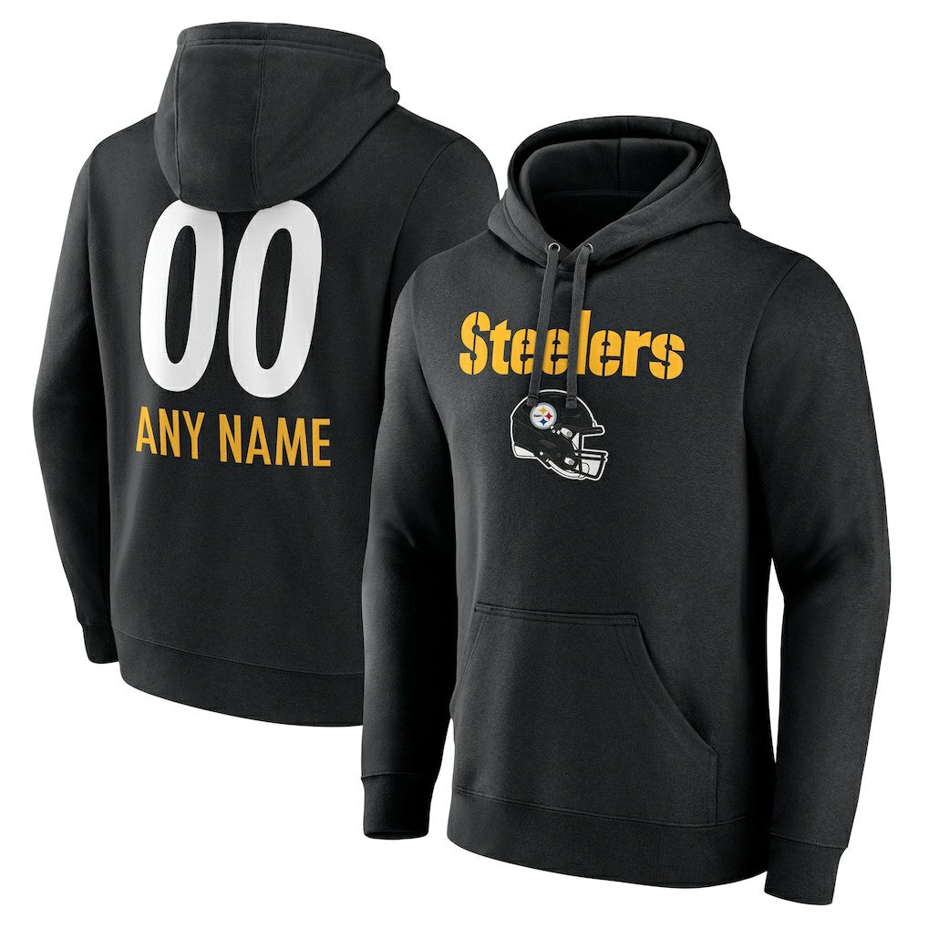 NFL Pittsburgh Steelers Personalized Name & Number Team Wordmark Pullover Hoodie