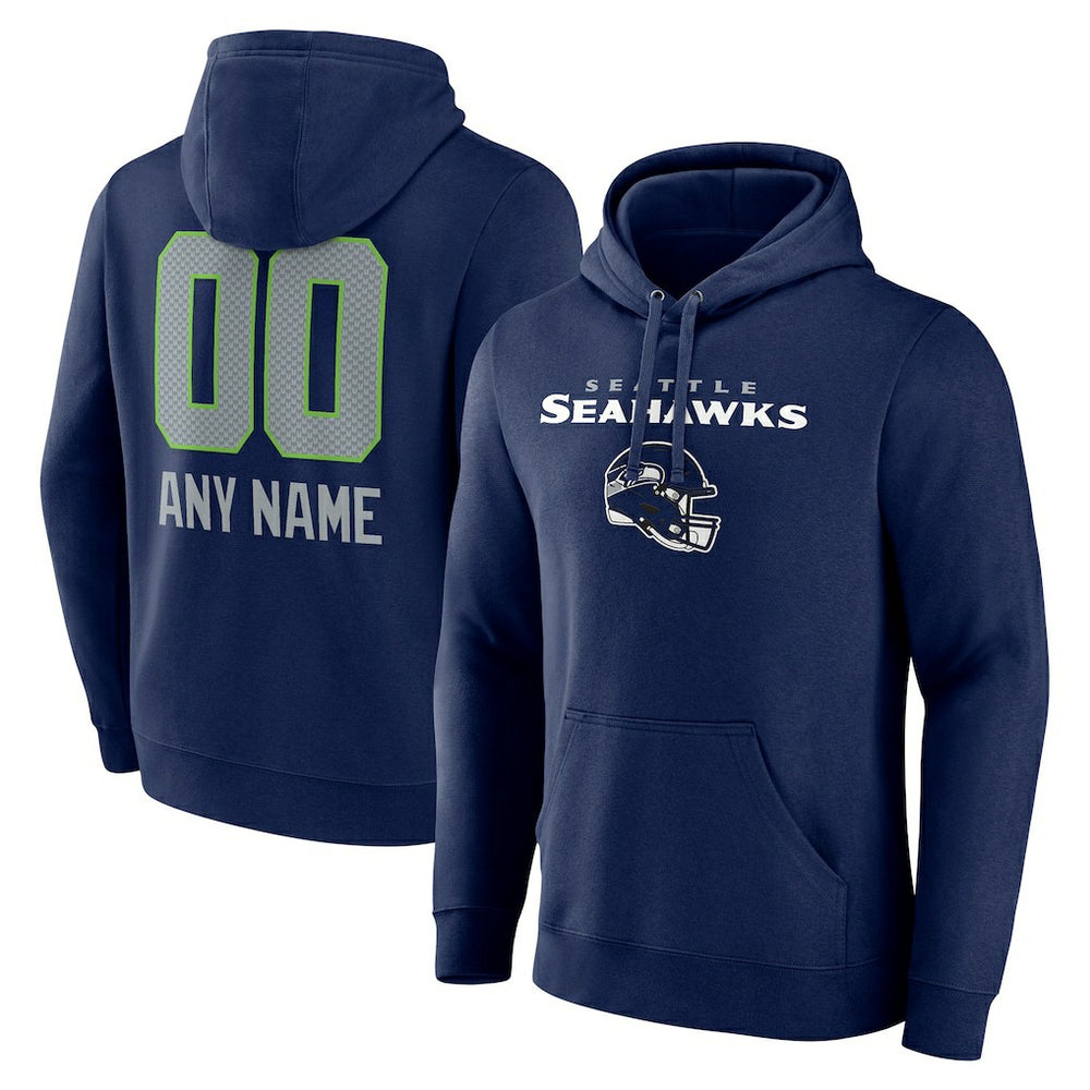 NFL Seattle Seahawks Personalized Name & Number Team Wordmark Pullover Hoodie