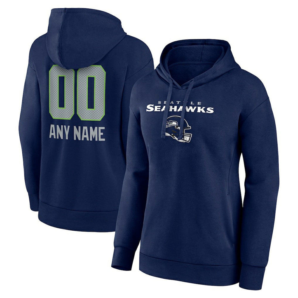 NFL Seattle Seahawks Women's Personalized Name & Number Team Wordmark Pullover Hoodie