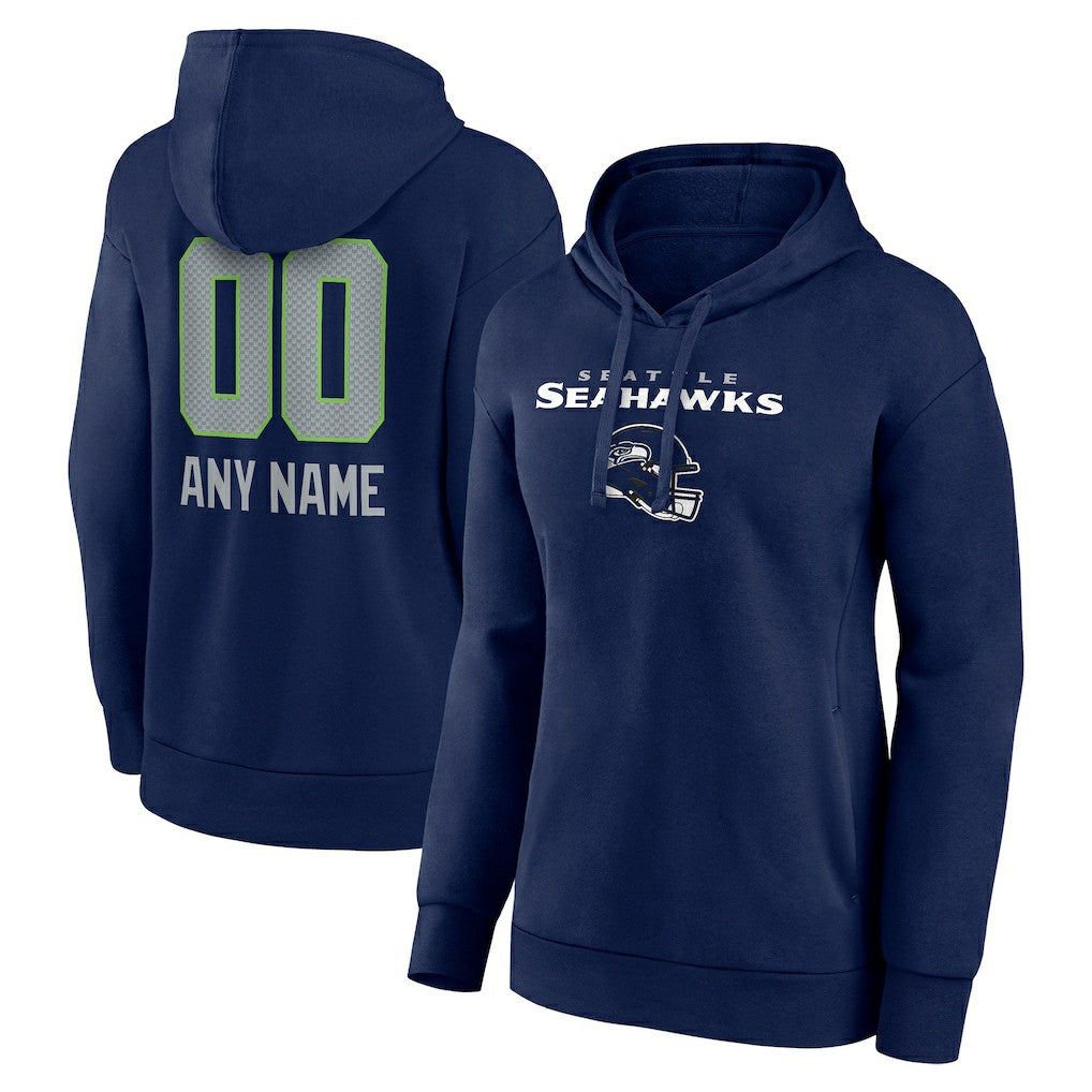 NFL Seattle Seahawks Women's Personalized Name & Number Team Wordmark Pullover Hoodie