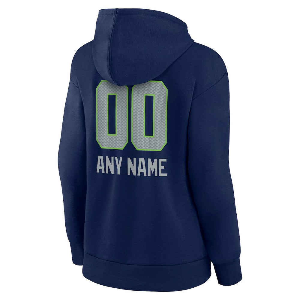 NFL Seattle Seahawks Women's Personalized Name & Number Team Wordmark Pullover Hoodie