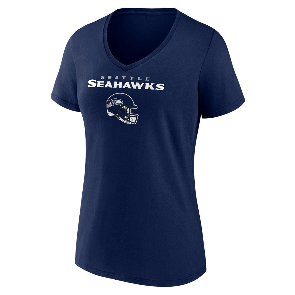 NFL Seattle Seahawks Women's Personalized Name & Number Team Wordmark V-Neck T-Shirt