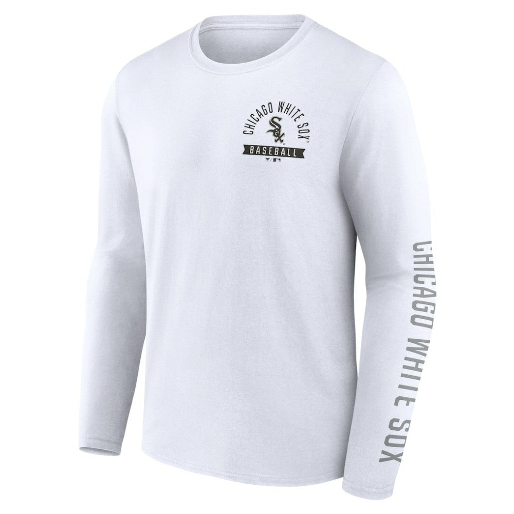 Chicago White Sox Press Box Long Sleeve T-Shirt - White