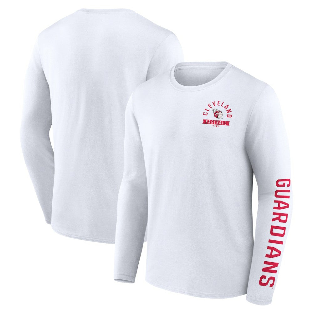 Cleveland Guardians Press Box Long Sleeve T-Shirt - White