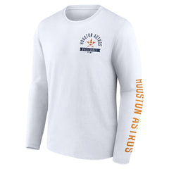 Houston Astros Press Box Long Sleeve T-Shirt - White