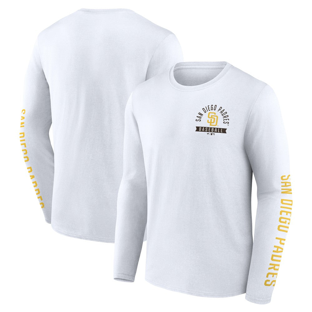 San Diego Padres Press Box Long Sleeve T-Shirt - White