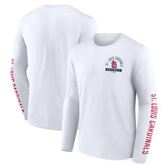 St. Louis Cardinals Press Box Long Sleeve T-Shirt - White