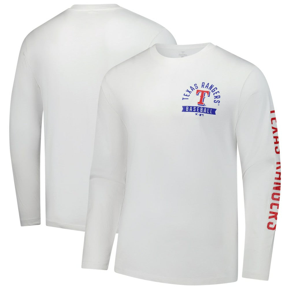 Texas Rangers Press Box Long Sleeve T-Shirt - White