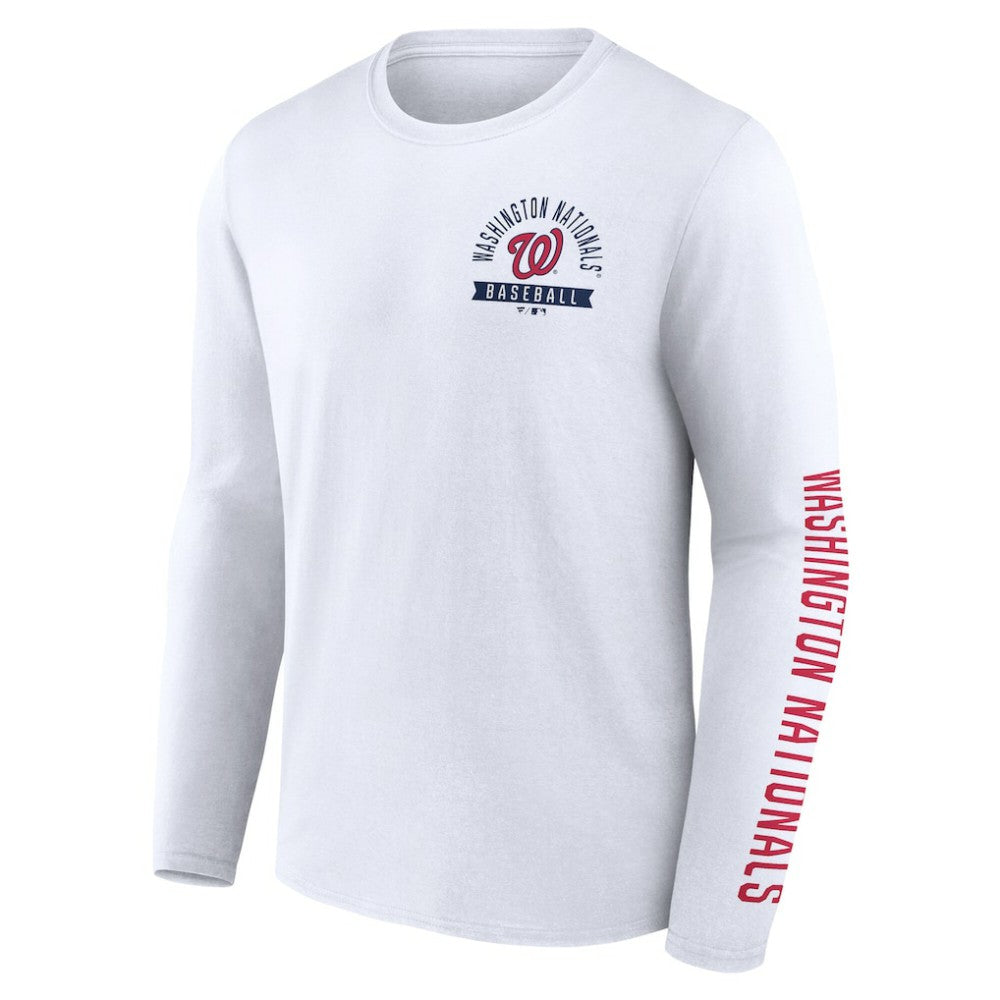 Washington Nationals Press Box Long Sleeve T-Shirt - White