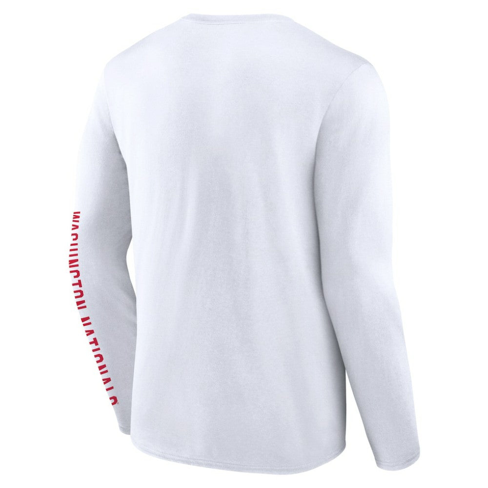 Washington Nationals Press Box Long Sleeve T-Shirt - White