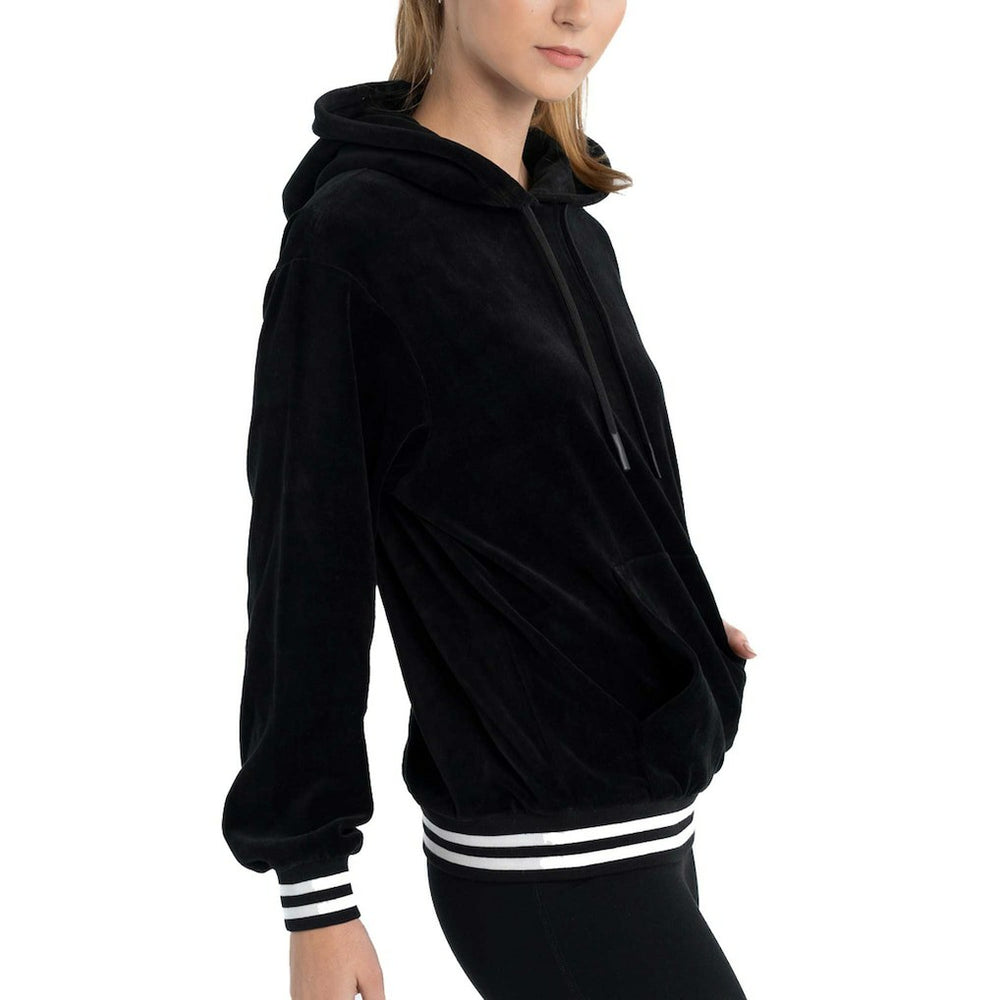 Philadelphia 76ers Lusso Women's Nellie Oversized Velour Pullover Hoodie - Black sale
