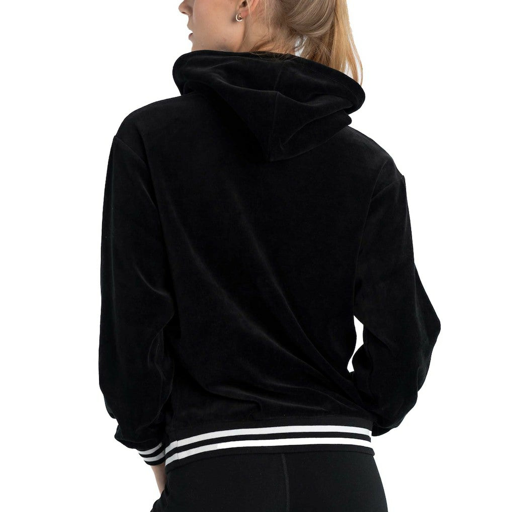 Philadelphia 76ers Lusso Women's Nellie Oversized Velour Pullover Hoodie - Black sale